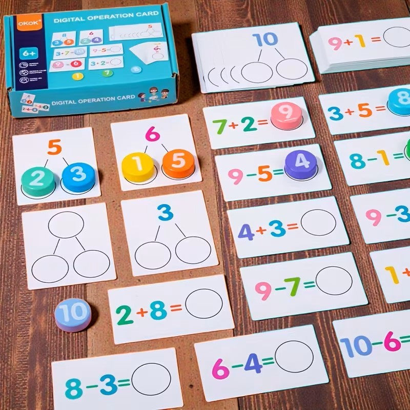 Wooden Math Learning Cards